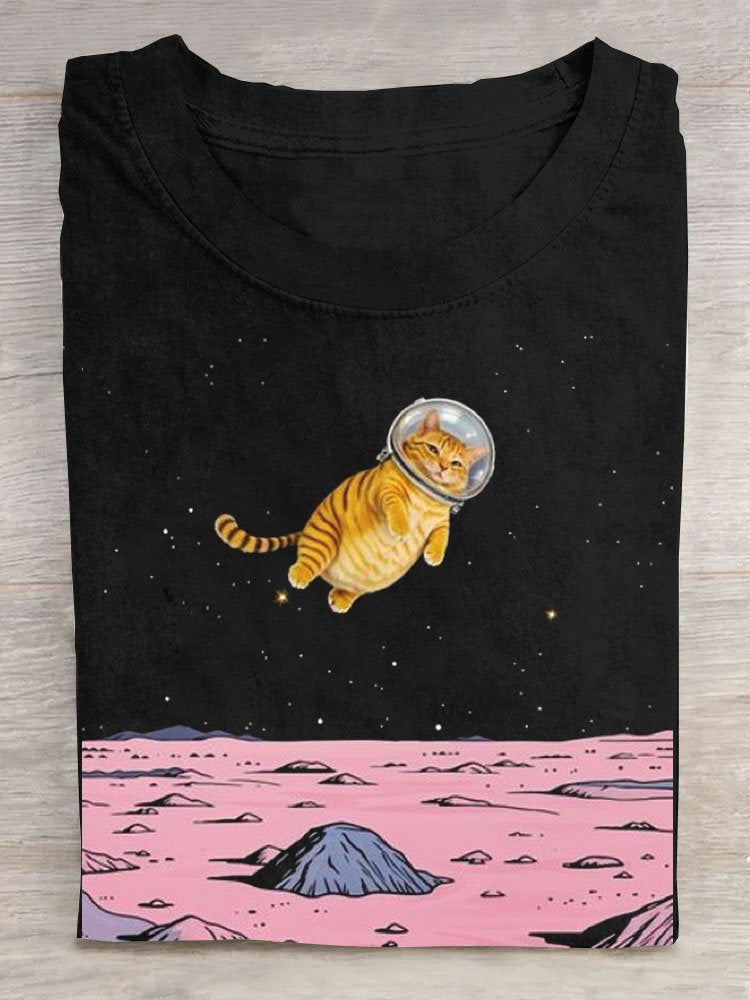 Loose Short Sleeve Crew Neck Starry Sky Fashion Regular T-Shirt