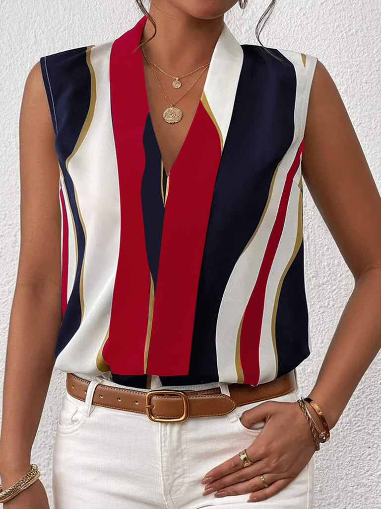 White-Blue Women Tanks & Camis