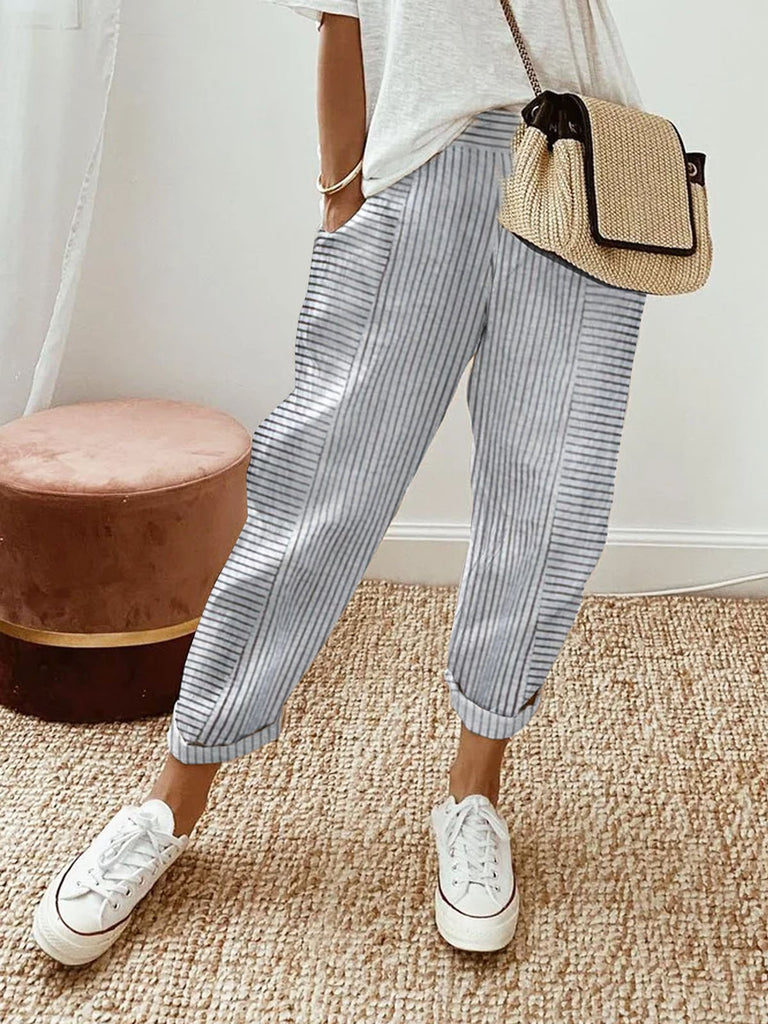 Fashion Striped Loose Long Pants