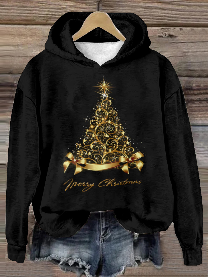 Casual Long Sleeve Hoodie Christmas Zipper Fashion Regular Sweatshirt
