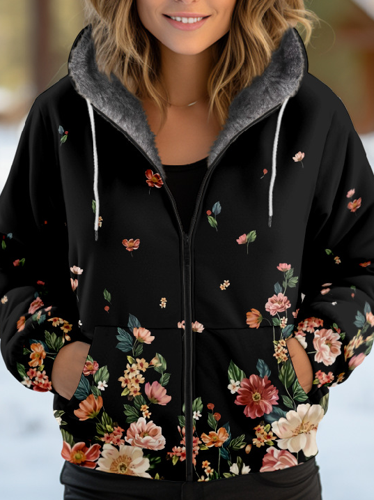 Loose Hoodie Long Sleeve Geometric Fashion Regular Jacket