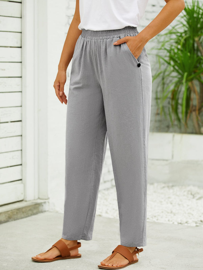 Fashion Plain Loose Long Pants