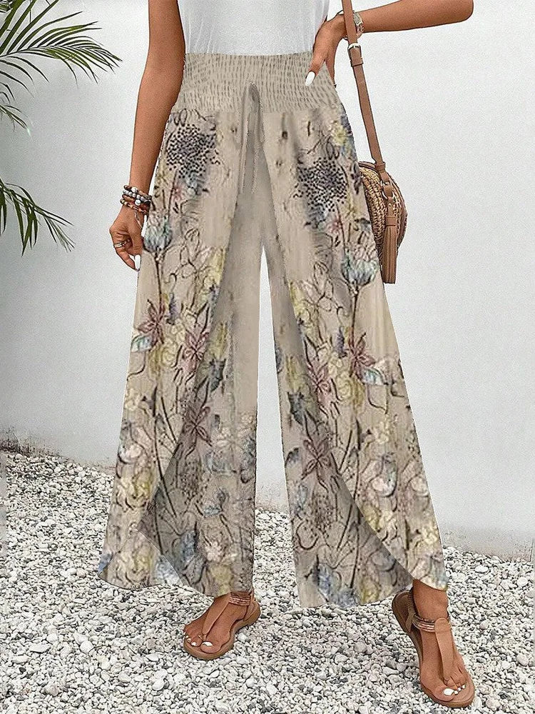 Fashion Random Print Scramble Loose Long Pants