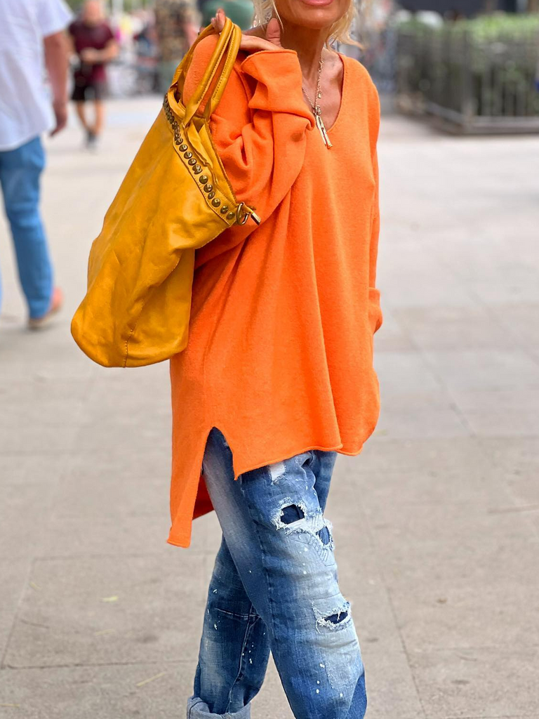 Orange Women Sweaters