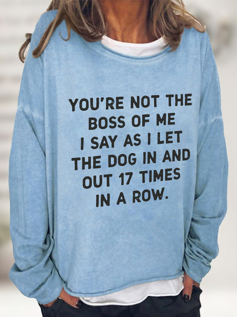 Fashion Crew Neck Long Sleeve Text Letters Casual Regular Sweatshirt