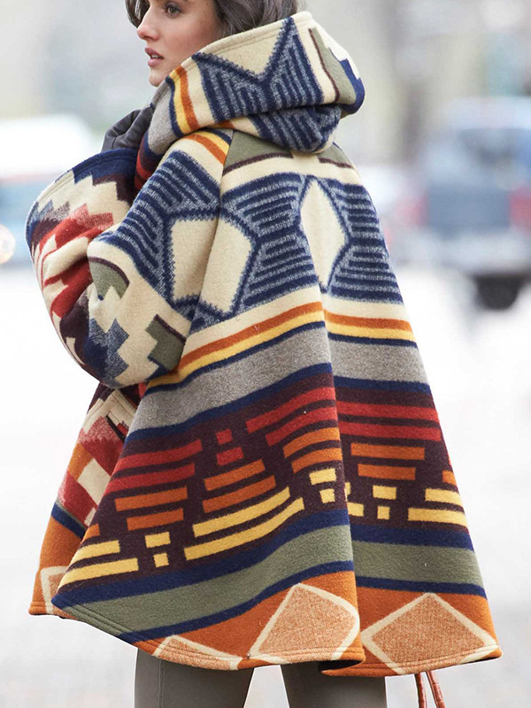 Loose Hoodie Long Sleeve Ethnic Fashion Regular Jacket