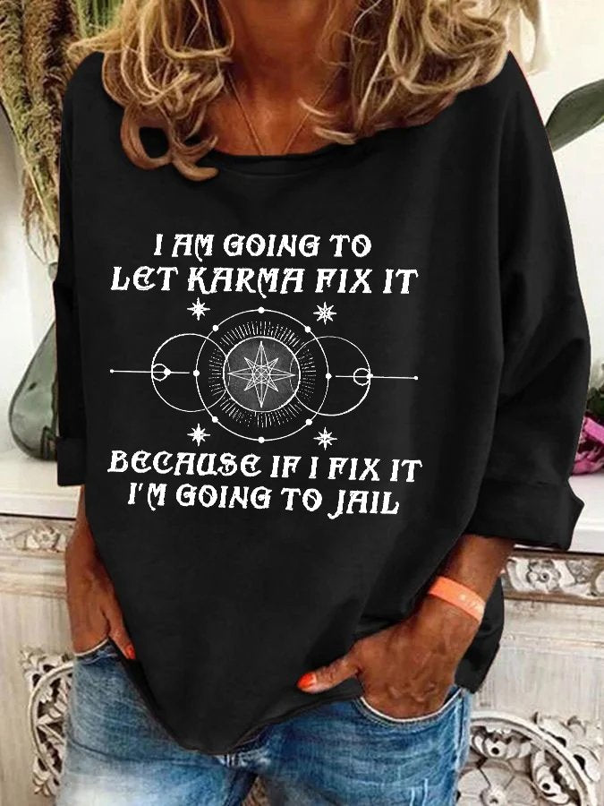 Casual Crew Neck Long Sleeve Text Letters Fashion Regular Sweatshirt
