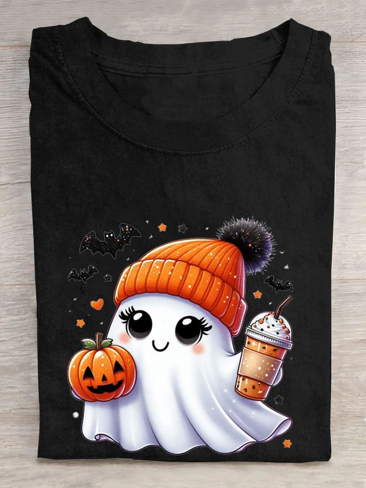 Fashion Short Sleeve Crew Neck Halloween Casual Regular T-Shirt