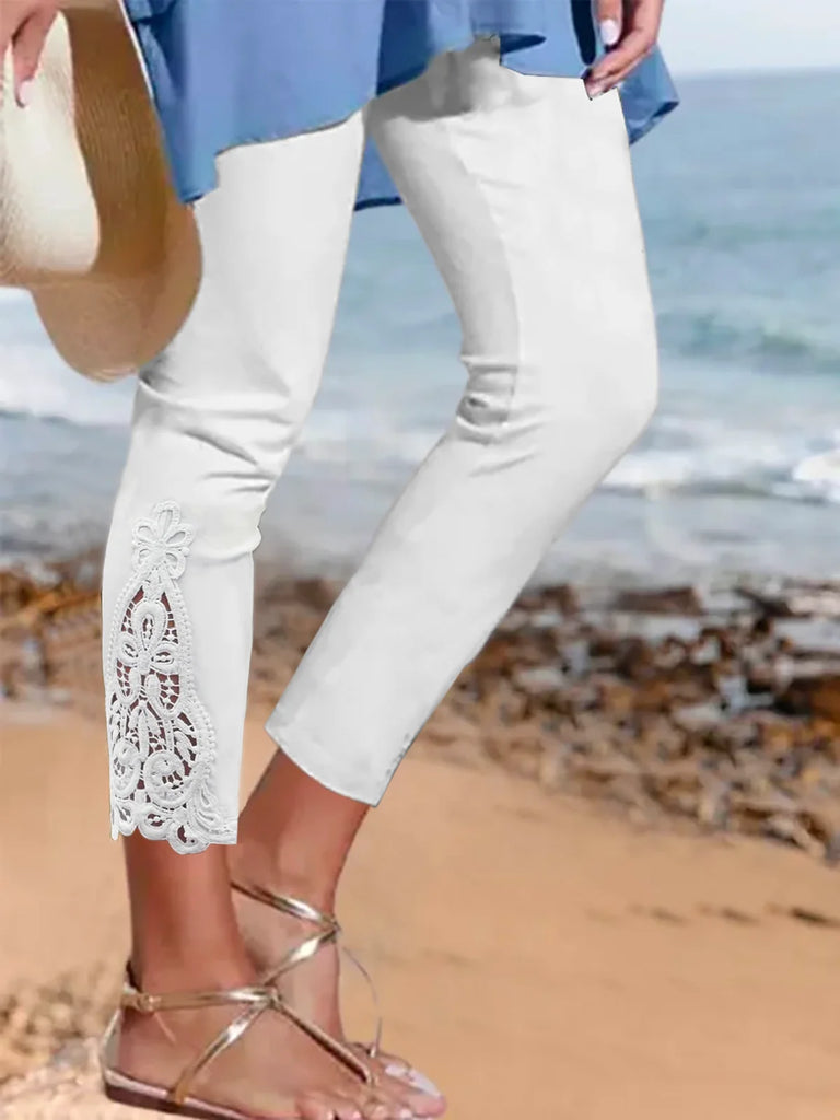 Plus Size Fashion Plain Ankle Leggings