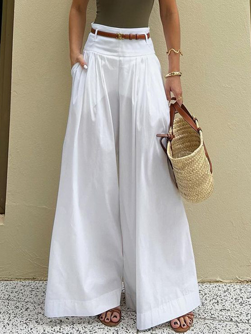 Fashion Plain Loose Long Pants