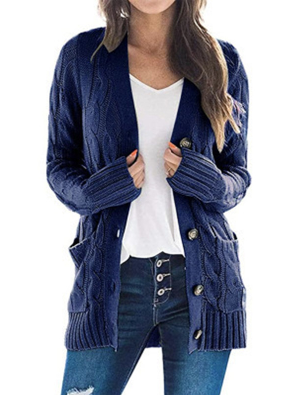 Fashion Crew Neck Long Sleeve Plain Loose Regular Sweater