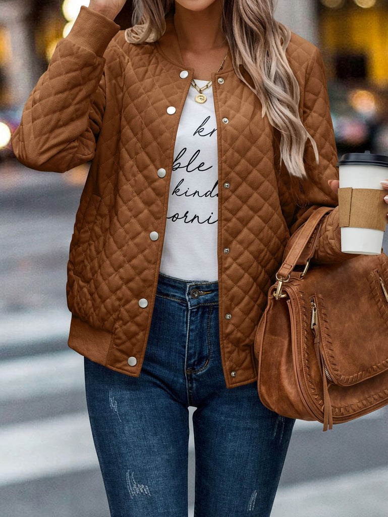 Loose Crew Neck Long Sleeve Plain Fashion Regular Jacket