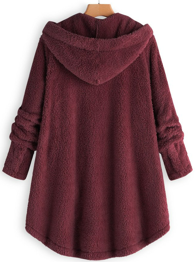 Wine Red Plus Size Coats