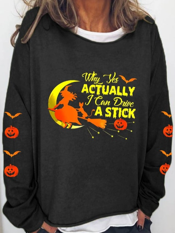Casual Crew Neck Long Sleeve Halloween Zipper Fashion Regular Sweatshirt
