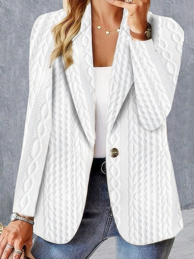 Loose Lapel Collar Long Sleeve Plain Fashion Mid-Long Blazers