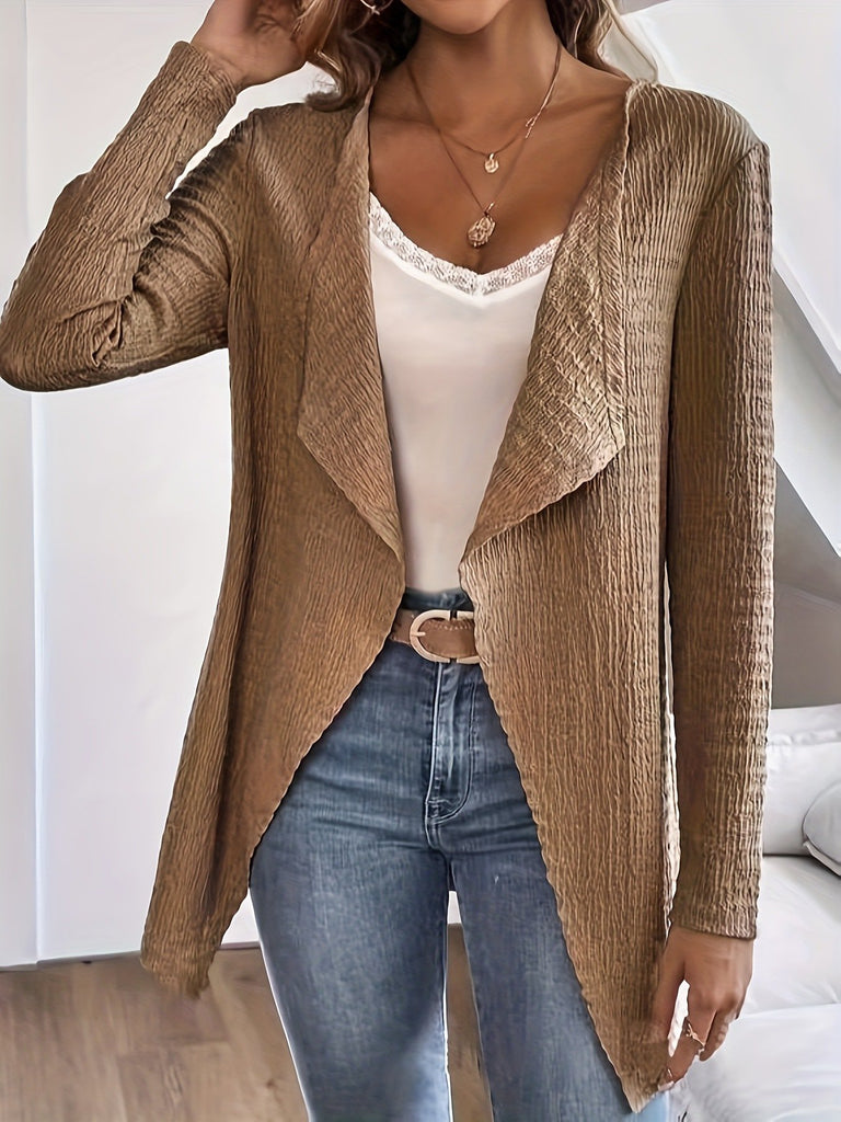 Loose Long Sleeve Plain Zipper Fashion Regular Jacket