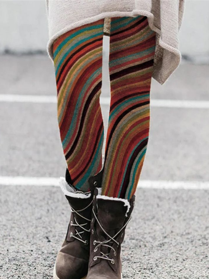 Fashion Striped Tight Long Leggings