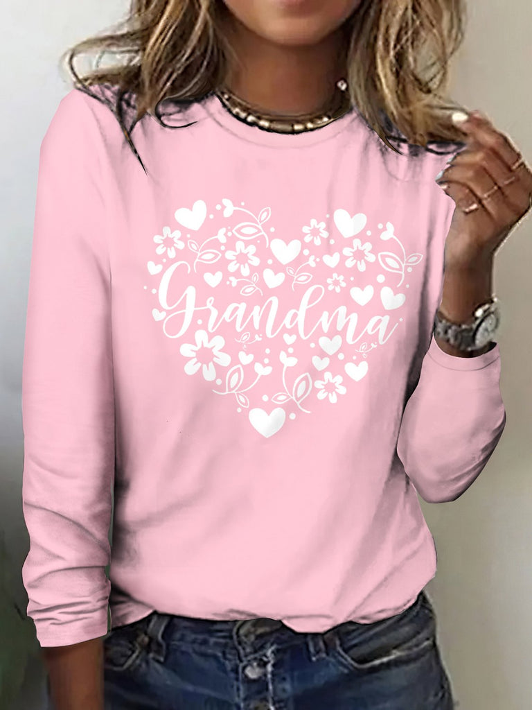 Vintage Crew Neck Long Sleeve Plaid Regular T-Shirt