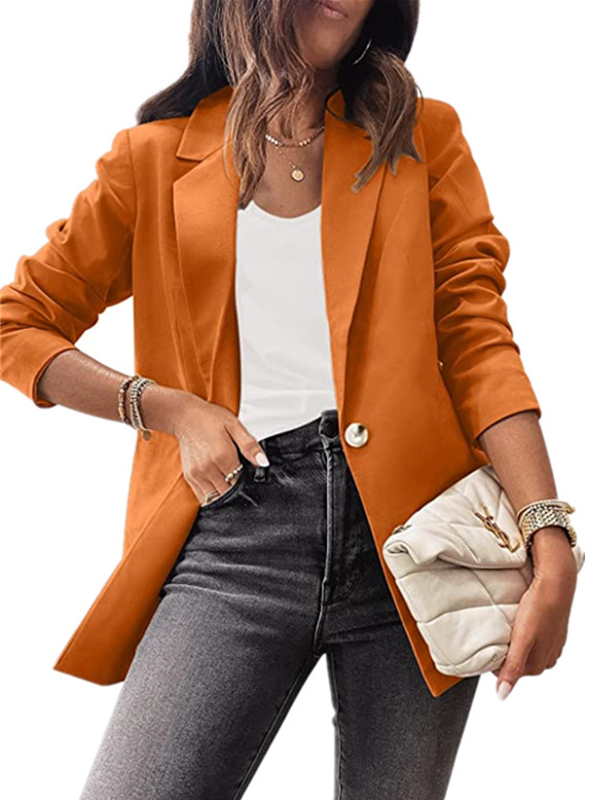 Loose Long Sleeve Plain Fashion Regular Blazers