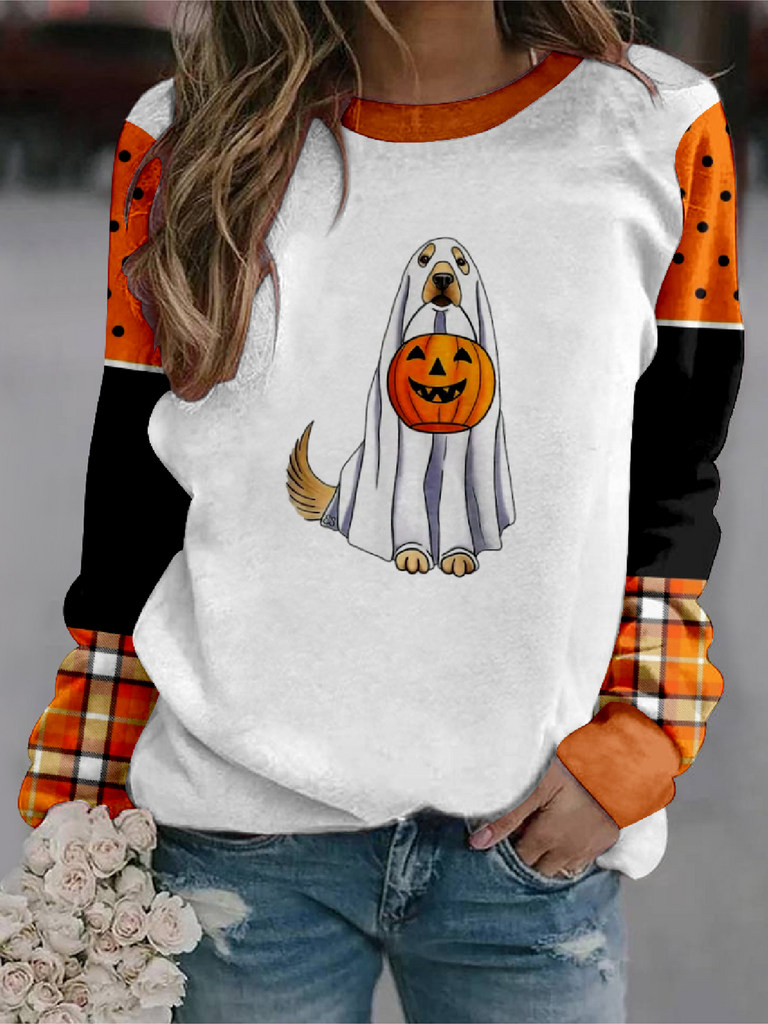Casual Crew Neck Long Sleeve Text Letters Regular Sweatshirt
