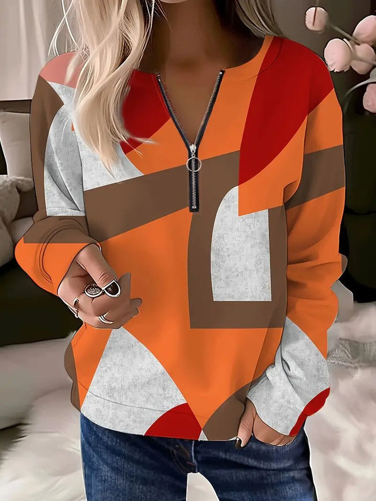 Orange Red Plus Size Blouses