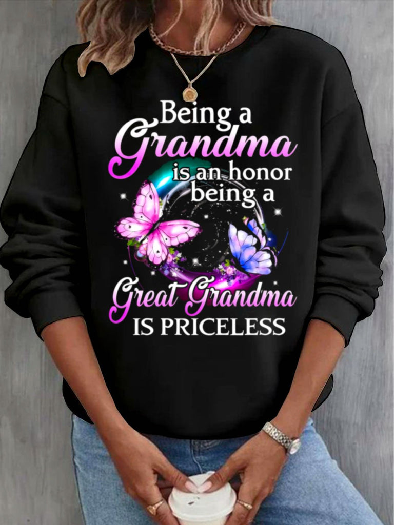 Casual Crew Neck Long Sleeve Text Letters Fashion Regular Sweatshirt
