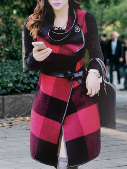 Loose Shawl Collar Long Sleeve Striped Fashion Regular Jacket