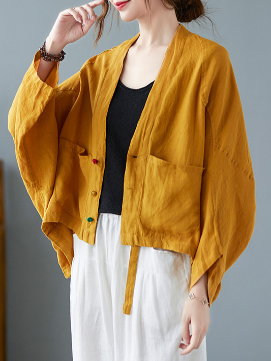 Loose Long Sleeve Plain Fashion Regular Cardigan