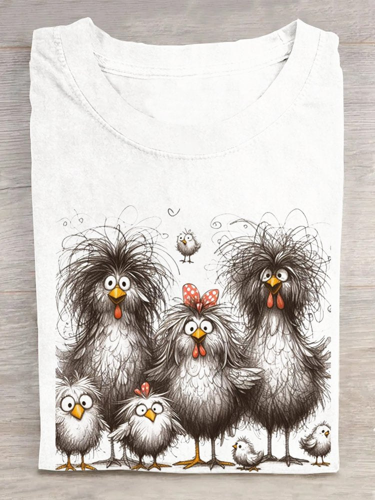 Loose Short Sleeve Crew Neck Turkey Fashion Regular T-Shirt