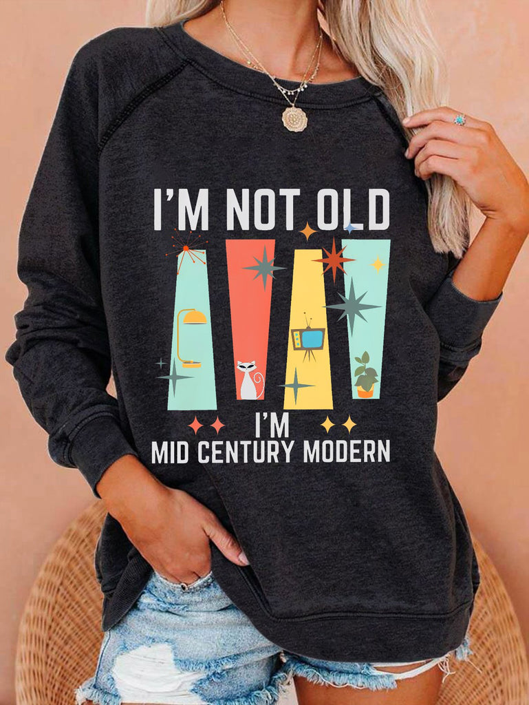 Crew Neck Long Sleeve Text Letters Casual Regular Blouses