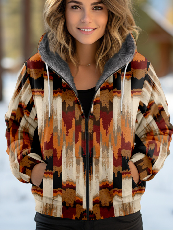 Loose Hoodie Long Sleeve Abstract Fashion Regular Jacket