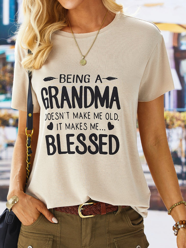 Short Sleeve Crew Neck Text Letters Fashion Regular T-Shirt