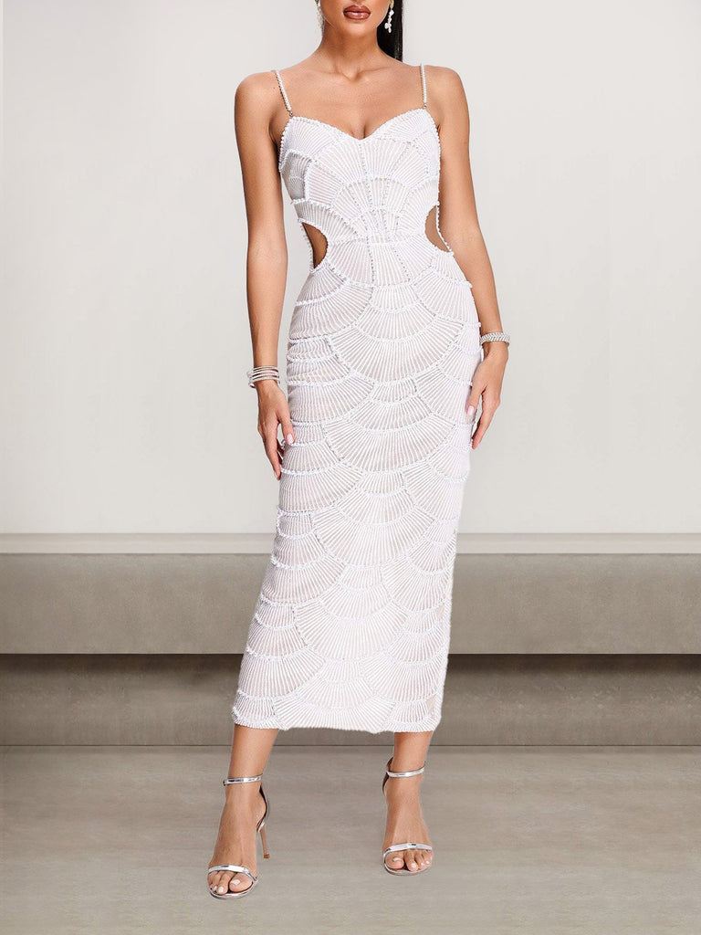 Sexy V Neck Sleeveless Plain Tight Maxi Dress