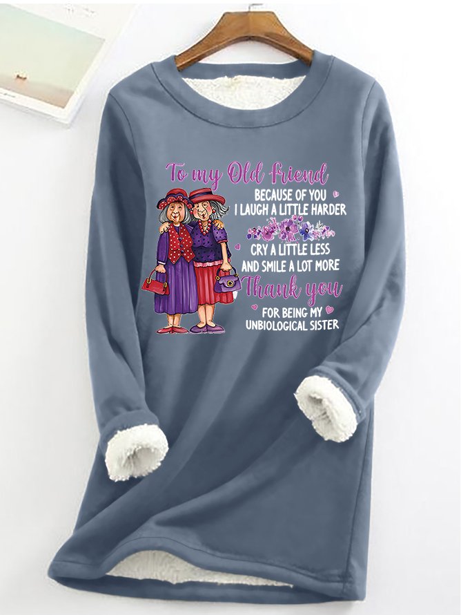 Casual Crew Neck Long Sleeve Text Letters Regular Sweatshirt