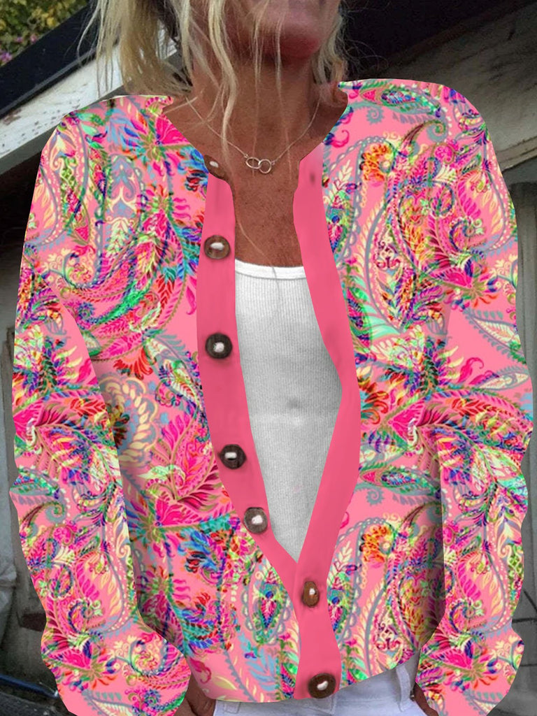 Loose Long Sleeve Ethnic Fashion Regular Cardigan