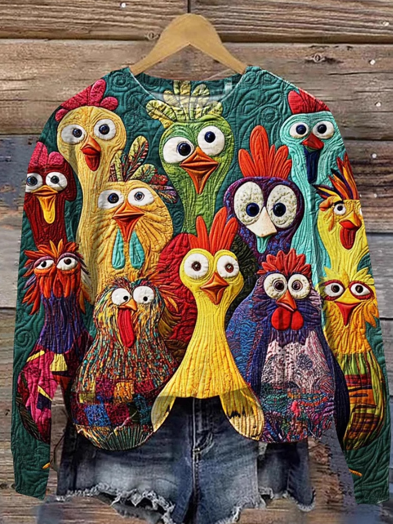 Casual Crew Neck Long Sleeve Turkey Fashion Regular Sweatshirt