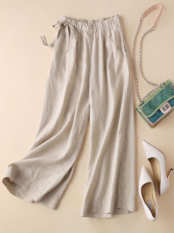 Fashion Plain Loose Long Pants