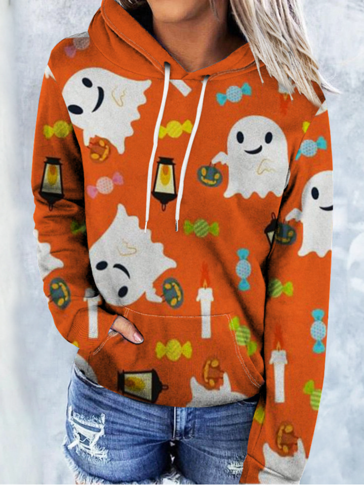 Fashion Long Sleeve Hoodie Halloween Casual Regular Sweatshirt