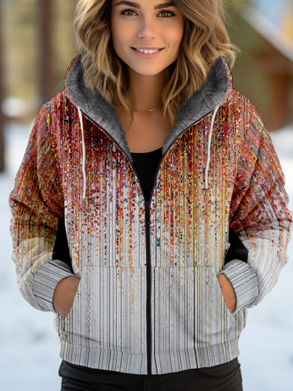 Loose Hoodie Long Sleeve Abstract Fashion Regular Jacket