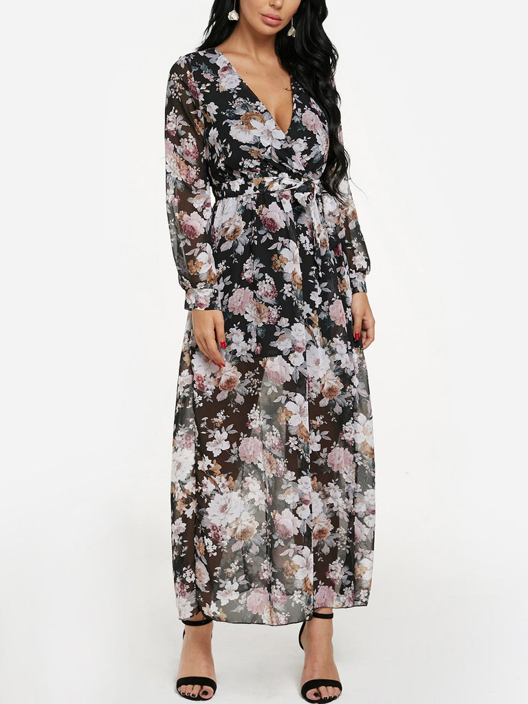 Womens Long Sleeve Maxi Dress