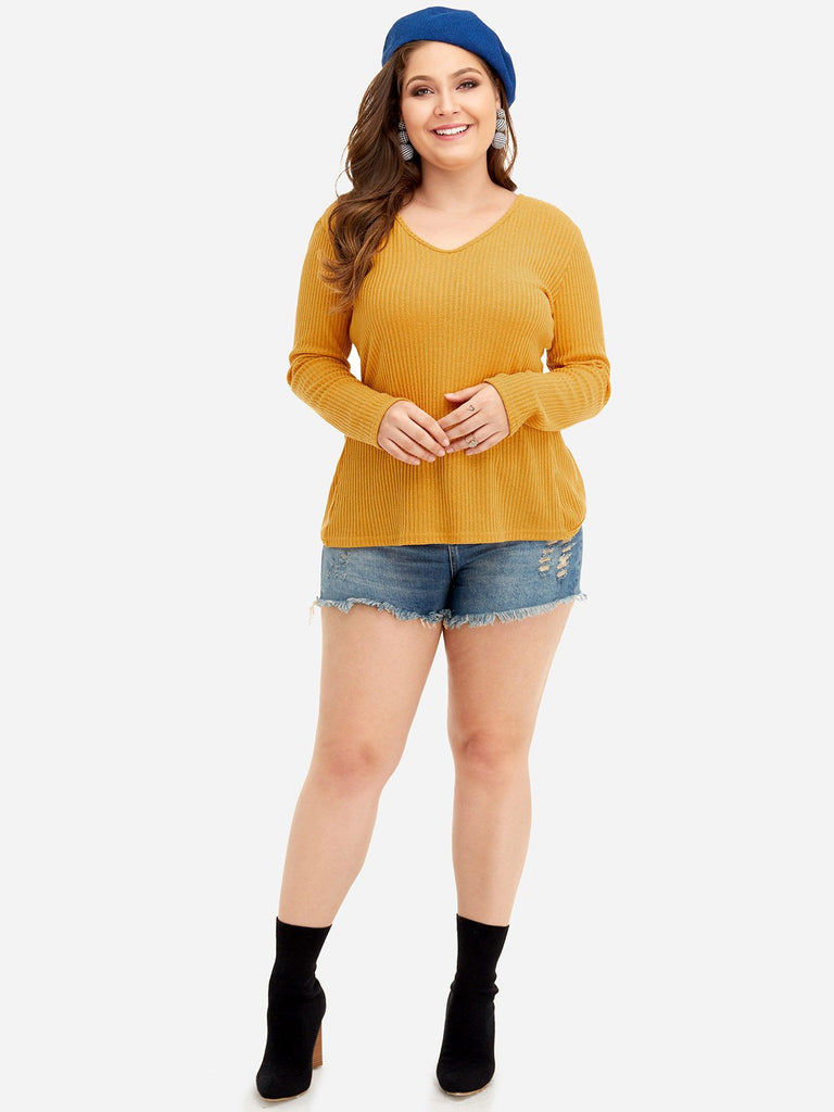 Womens Long Sleeve Plus Size Tops