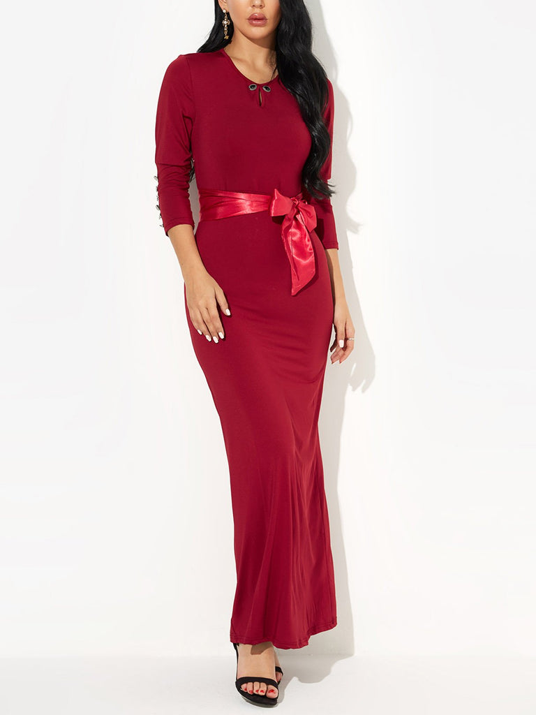 Ladies 3/4 Sleeve Maxi Dress