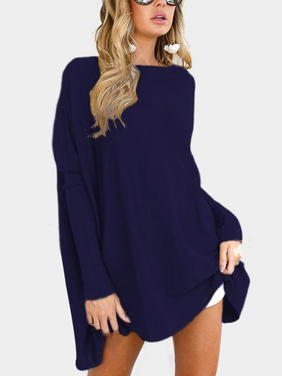 Round Neck Plain Long Sleeve T-Shirts