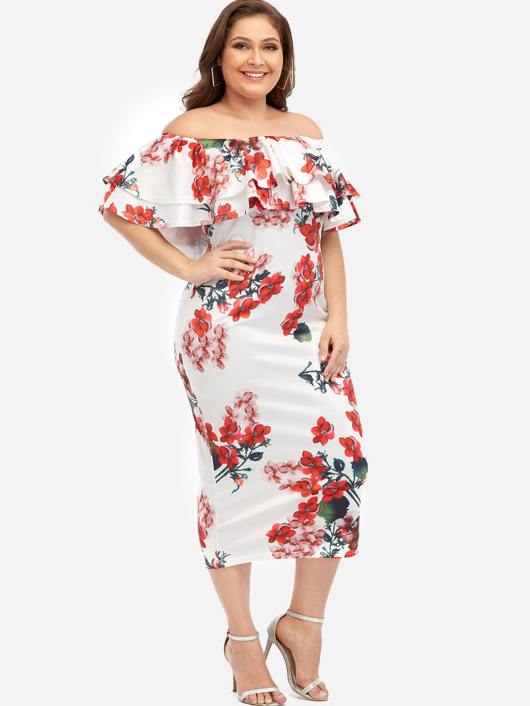Ladies Off The Shoulder Plus Size Dresses