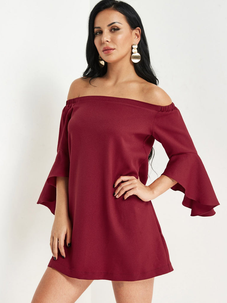 Ladies Red Off The Shoulder Dresses