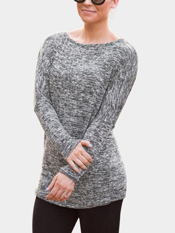 Round Neck Long Sleeves Casual Tee