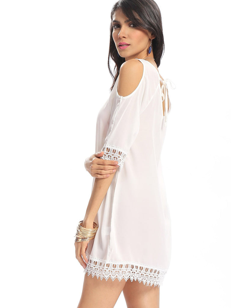 Ladies White Casual Dresses