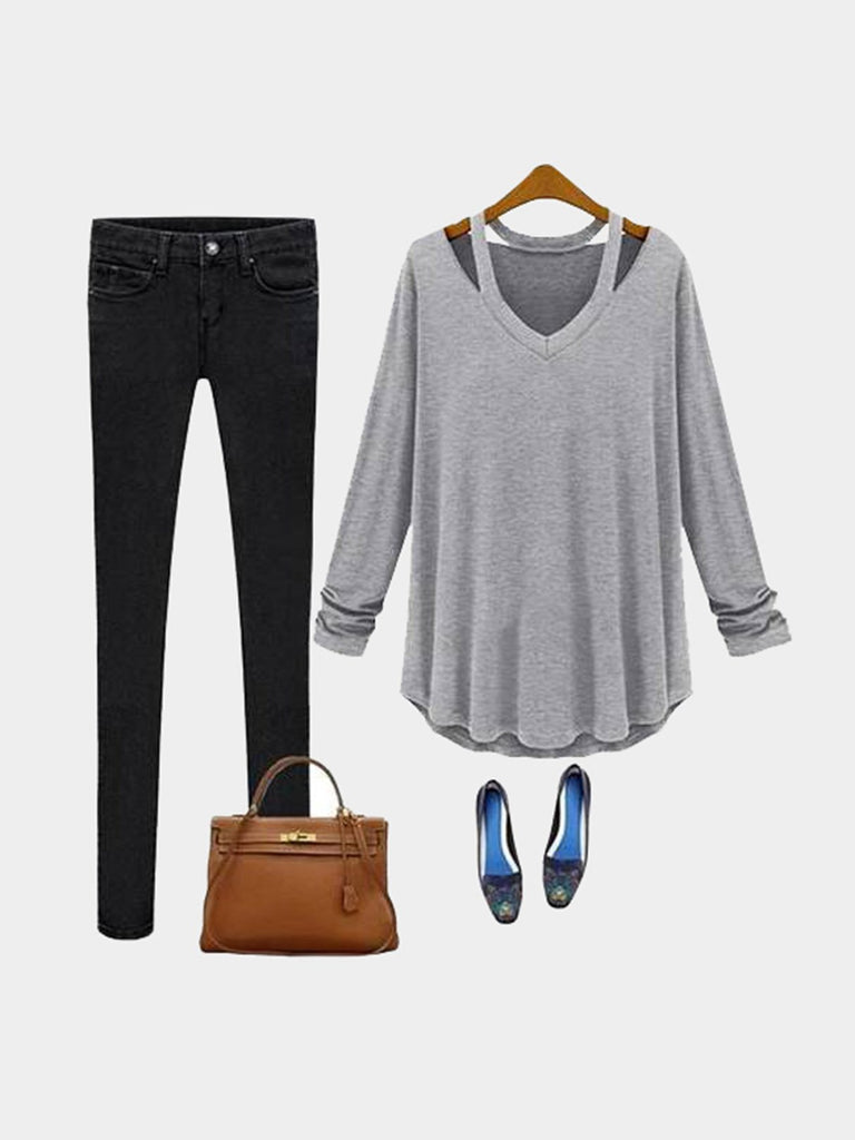 Womens Grey T-Shirts