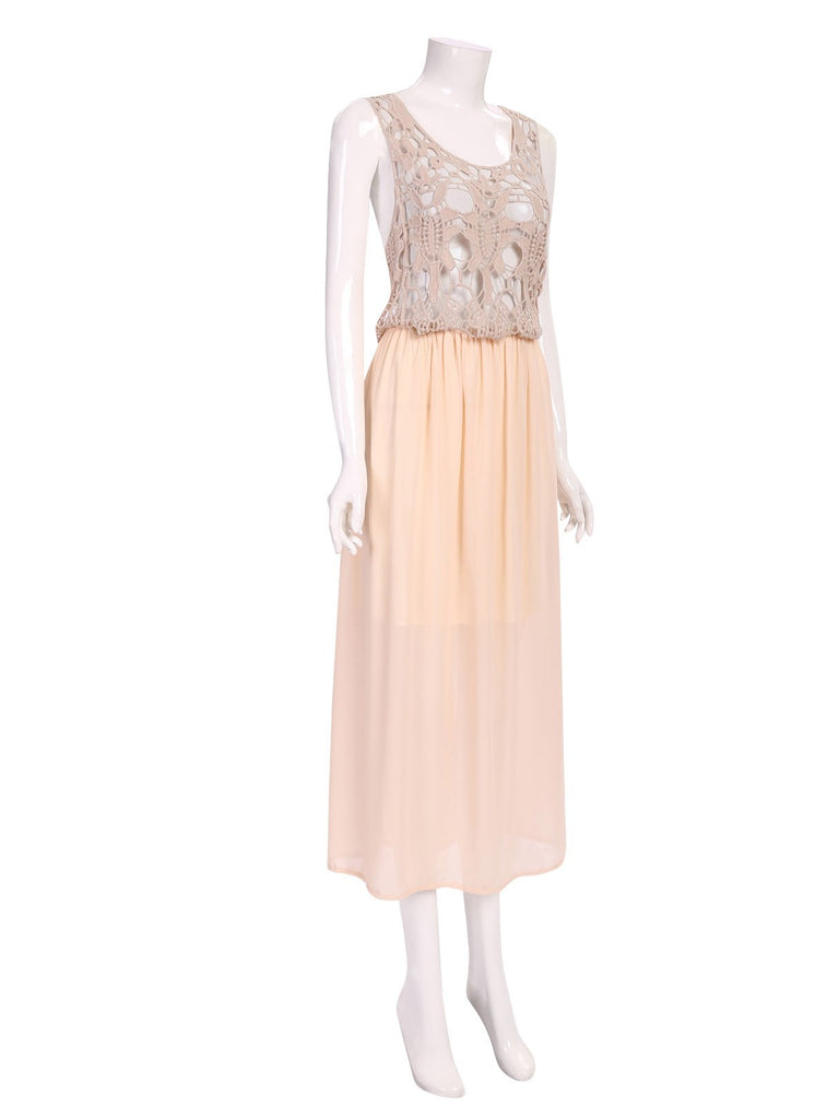 Ladies Beige Maxi Dresses