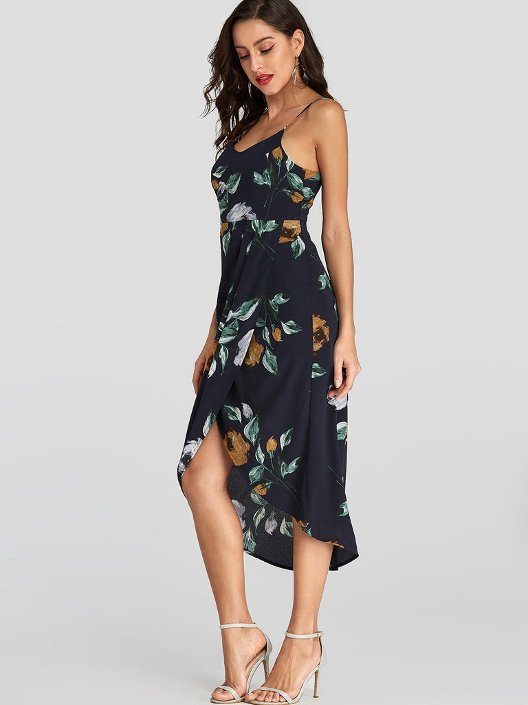 Ladies Navy Floral Dresses